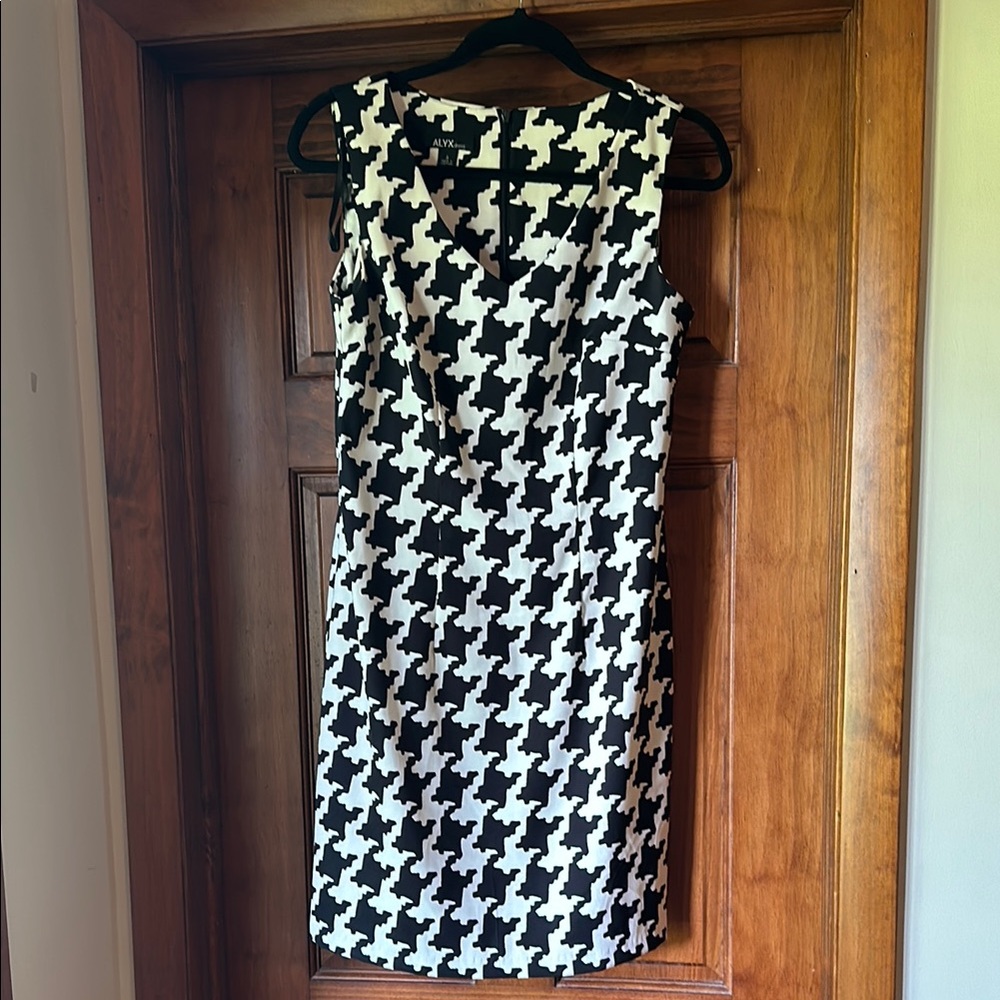 Alyx Black and White Houndstooth Mini Dress